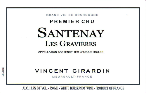 Vincent Girardin Santenay Gravieres Rouge, 1er Cru