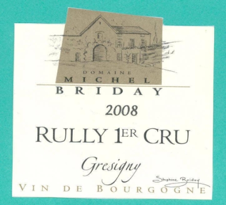 Domaine Michel Briday Rully Gresigny, 1er Cru