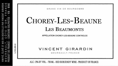 Vincent Girardin Chorey-Les-Beaune Les Beaumonts