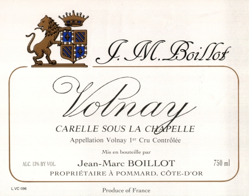 Jean-Marc Boillot Volnay, Carelle Sous la Chapelle, 1er Cru