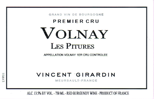 Vincent Girardin Volnay Le Pitures, 1er Cru