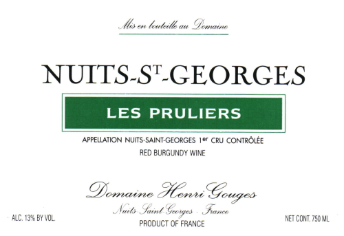 Domaine Henri Gouges Nuits-St-Georges Les Pruliers, 1er Cru