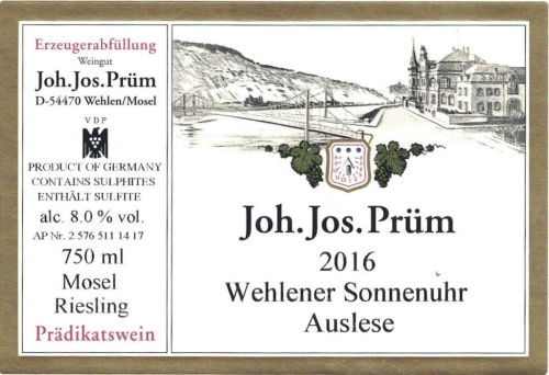 Joh. Jos. Prum Riesling Auslese, Wehlener Sonnenuhr GC