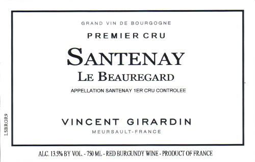 Vincent Girardin Santenay Le Beauregard, 1er Cru