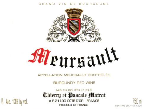 Thierry Et Pascale Matrot Meursault Rouge