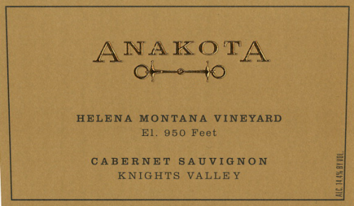 Anakota Cabernet Sauvignon, Helena Dakota Vineyard